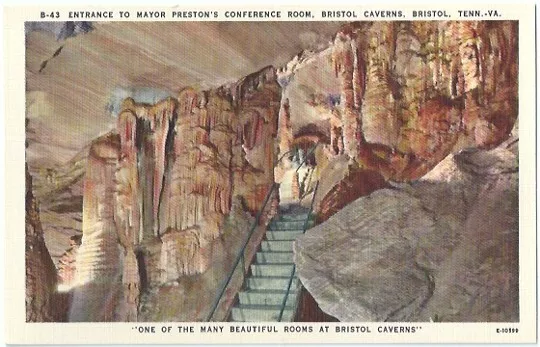 Bristol Tn Caverns Entrance Mayor Prestons Conference Room Postcard Tennessee