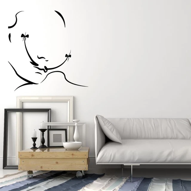 Vinyl Wall Decal Abstract Salvador Dali Mustache Bow Artist Art Stickers 3958ig