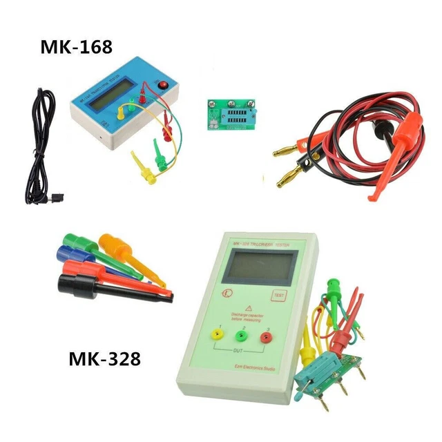 MK328 MK168 TR LCD Transistor Tester LCR ESR Diode Meter Test Hook
