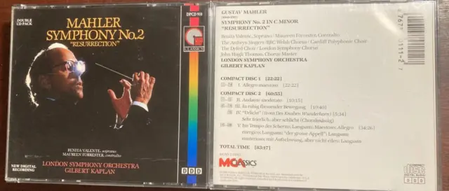 Gustav  Mahler - Symphony No.2 Resurrection In C Minor Double Cd Boxset.