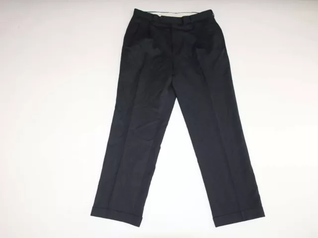 Nautica Men's Dress Pants 36 x 31 Charcoal Gray Pleated Front 100% Wool Slacks