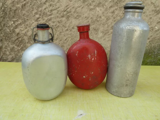 Lote De 3 Antigua Botella Scout, Militar, Camping Spirit Vintage