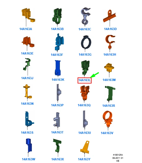 FORD RANGER T6 MK1 Wiring Clamp Clip Retainer 1744548 6G9T14197AZA