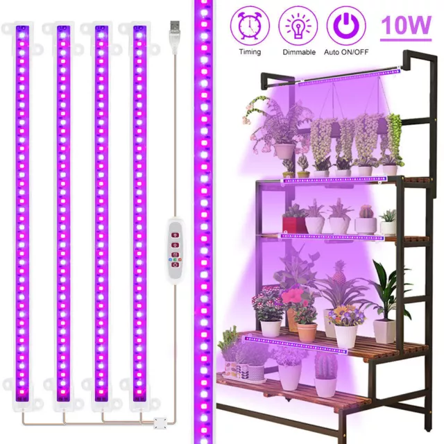 USB LED Grow Light Tube Strip Indoor Full Spectrum Plant Flower Veg Growing Lamp