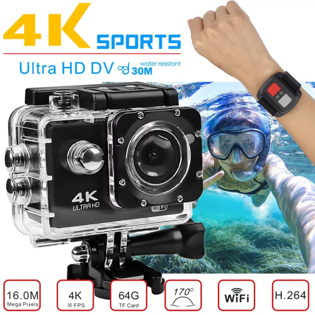 WiFi 4K Sport Waterproof Action Go Pro 4K HP HD Camera DVR DV Camcorder Recorder