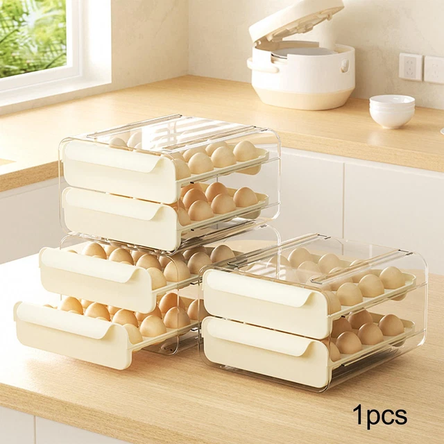 Porte-œufs Réfrigérateur 3 Niveaux Transparent - Organisateur Rotatif Pour 30 œufs - Avec Indicateur De Date