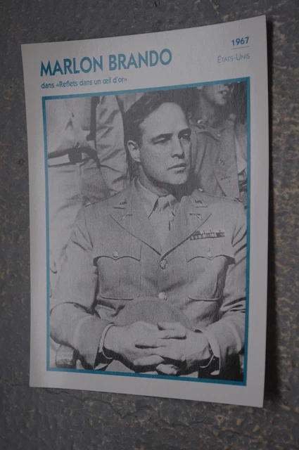 MARLON BRANDO dans Reflets dans un oeil d'or  - FICHE / CARTE CINEMA / CARD