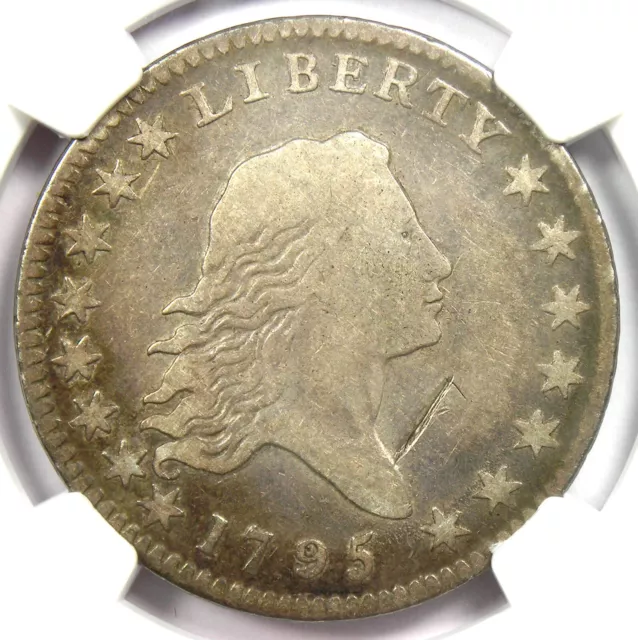 1795 Flowing Hair Half Dollar 50C Coin - Certified NGC Fine Detail - Rare Date!