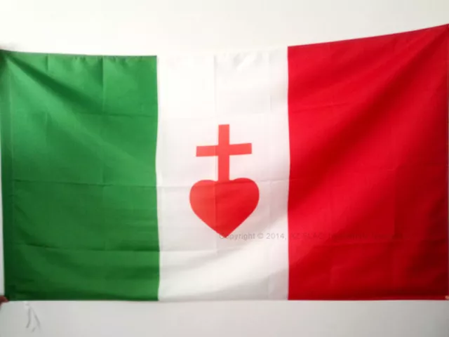 FLAGGE ITALIEN HEILIGSTES HERZ JESU 90x60cm - ITALIENISCHE FAHNE 60 x 90 cm sche