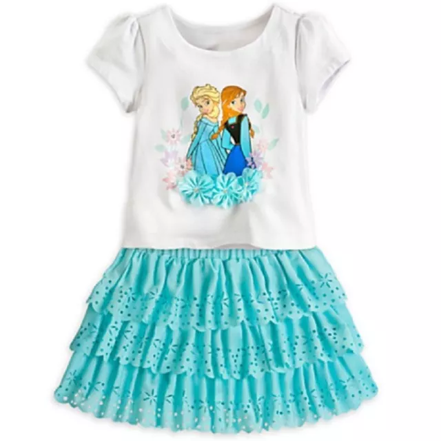 Disney Store Frozen Anna & Elsa Top & Skort Set Nwt Girls Size 4 Nice Detail