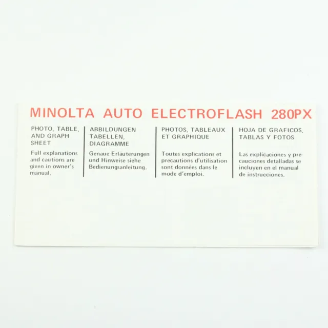 Minolta Auto Electroflash 280PX Guide - Original Instructions