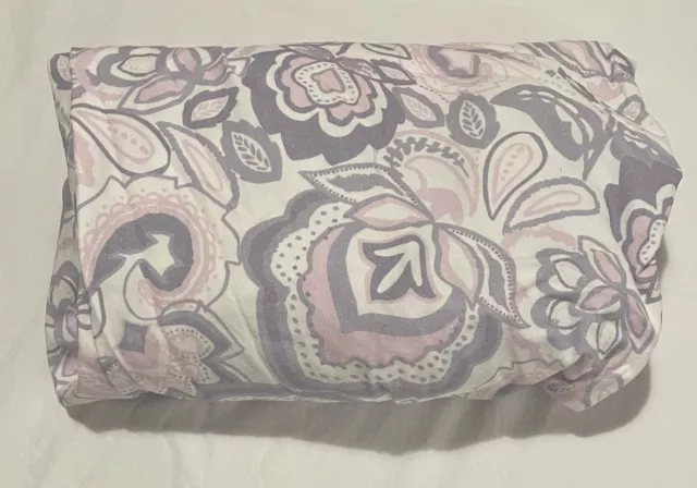 Carousel Designs Crib Sheet Fitted Pink Lavender Floral 100% Cotton Clean