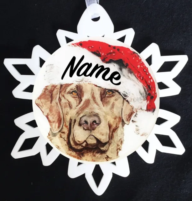 Santa Chesapeake Bay Retriever Dog Breed Personalized Christmas Ornament