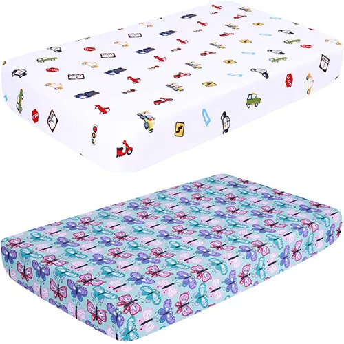 Ultra Soft Baby Crib Fitted Sheet, Printed Toddler Sheets for Boys, Girls