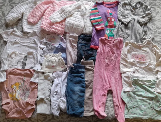Bundle Of Girls Clothes 3-6 Months Inc Cardis Jumper Dresses Tights Tops Etc