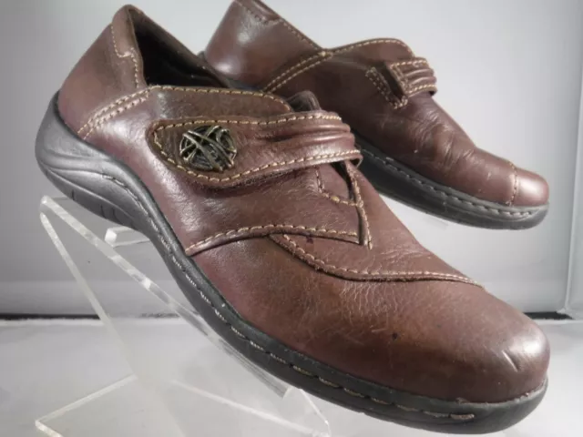 PFR Earth Savin Bark Womens Brown Leather Hook and Loop Comfort Loafer Sz US 7 B