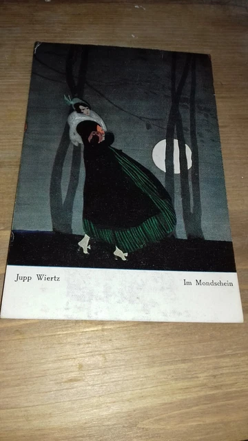 Cartoline Illustrata Arte Deco'-Jupp Wiertz - Im Mondschein - Vg -Fp-1919