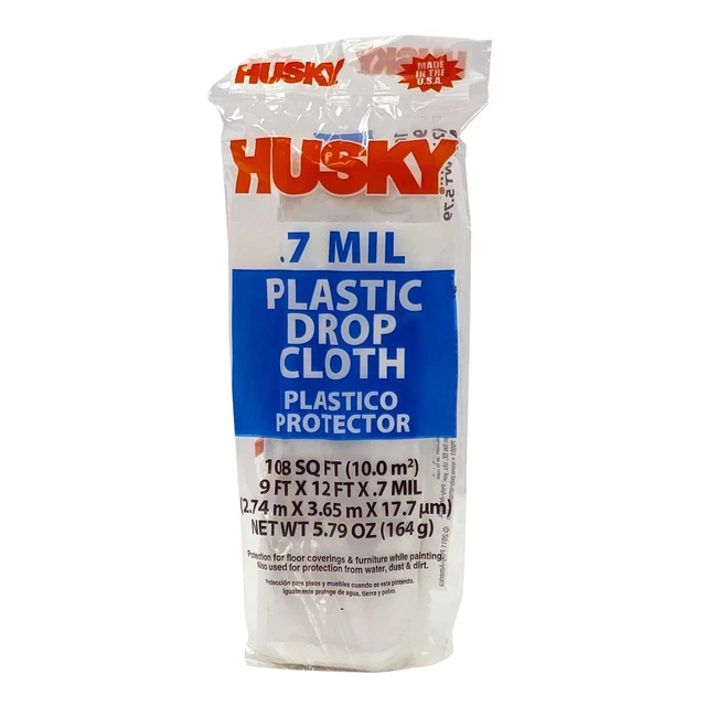 Husky 0.7 Mil Plastic Drop Cloth