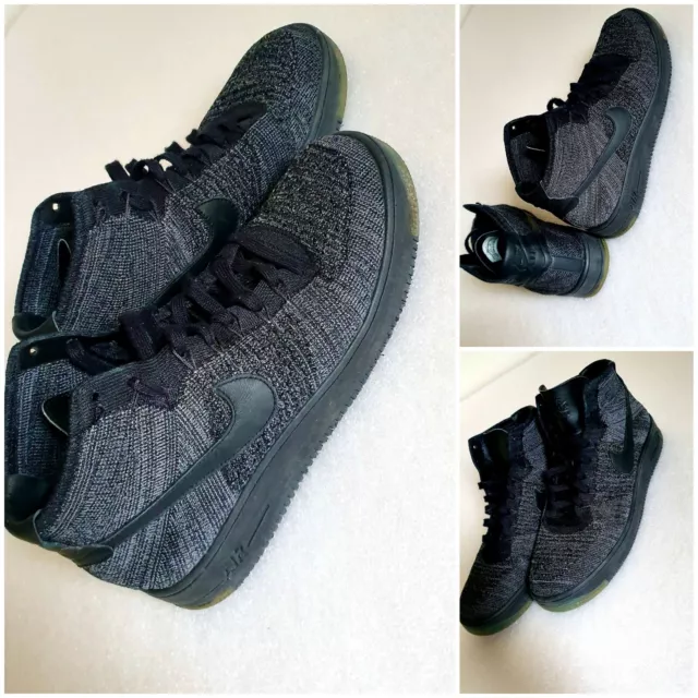 NIKE AIR FORCE 1 Ultra Flyknit Mid Dark Grey Black EUR 80 00