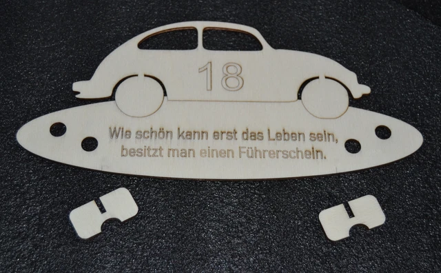 GELDGESCHENK AUS Holz zum 18. Geburtstag Führerschein EUR 12,50