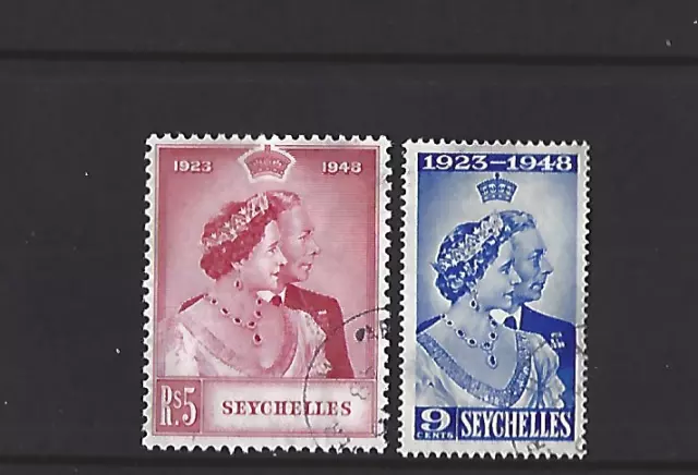 Seychelles 1948 Silver Wedding Pair Very Fine Used