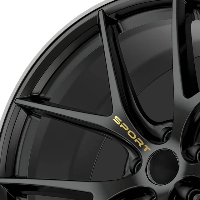 6er Set Schriftzug Sport Gold für Motorrad Auto Motorradhelm Folie K157