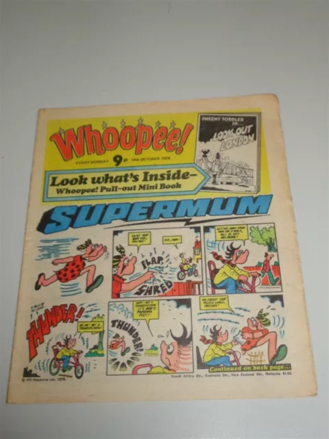 Whoopee 14Th October 1978 Ipc British Weekly _With Free Gift