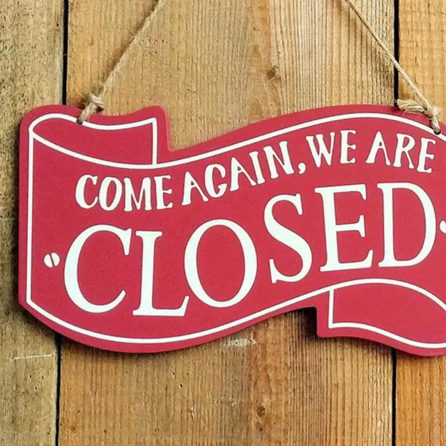 Rustic Wooden Open-Closed Store Sign for Coffee Shop - Vintage Home Decor