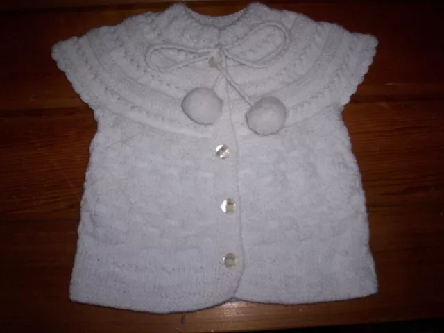 White Knitted Beautiful Girl's Sweater Vest Cardigan Jumper