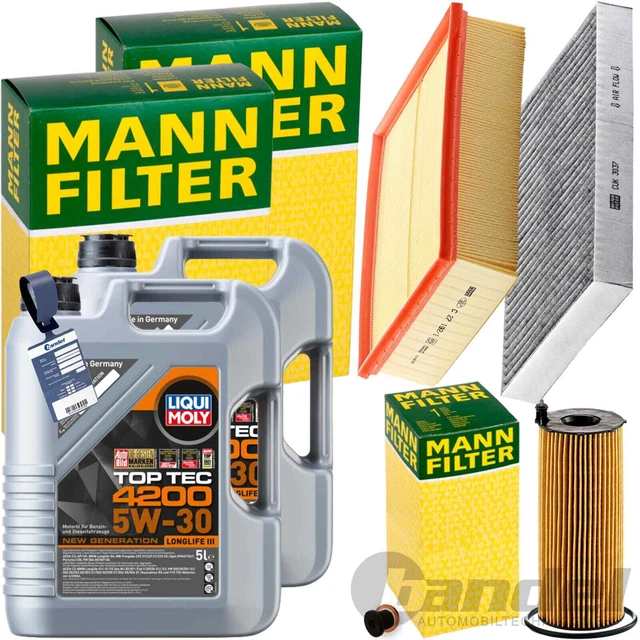 MANN-FILTER Inspektionspaket MANNOL 6L Energy 5W-30 Für Audi A4