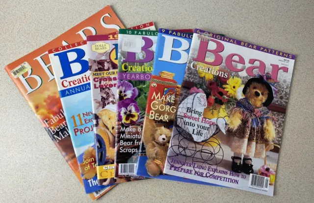 Bear Creations & Bears Magazines X 6 Craft Projects Patterns Sew