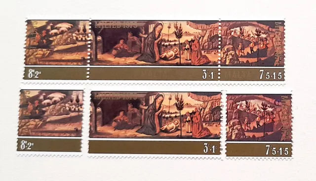 MALTA - MNH - 1975 - Christmas Stamps - Strip + 3/3 v