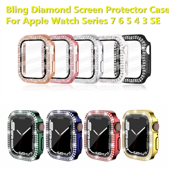 Bling Diamond Screen Protector iWatch Case For Apple Watch Series 8/7/6/5/4/3/SE