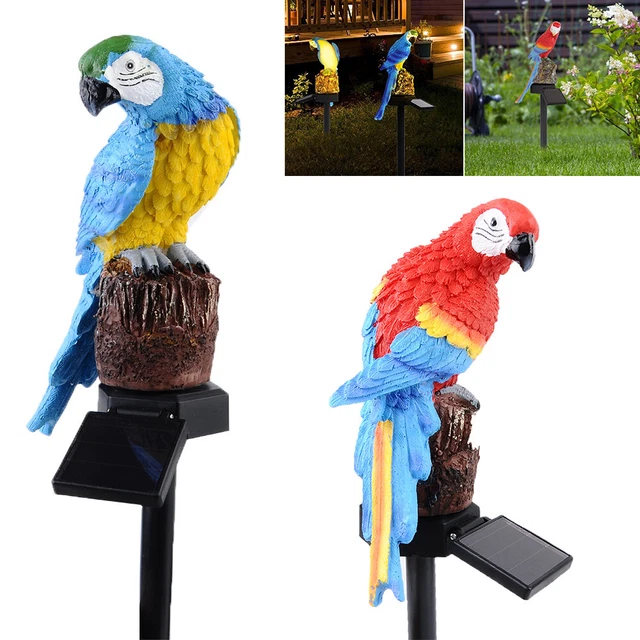 Solar LED Papagei Solarleuchte Außen Garten Rasen Solarlampe Deko Beleuchtung