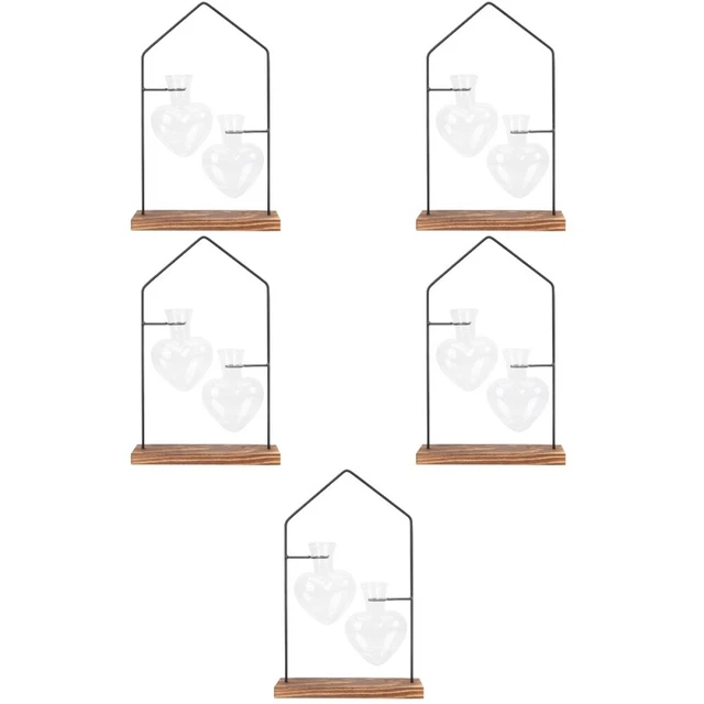 5 ensembles de plante terrarium avec du support de fer Vase Vase Vase Vase Vase
