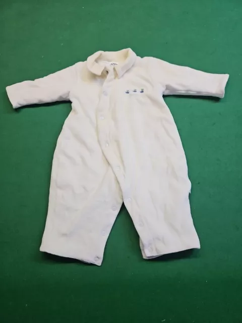 Pumpkin Patch White Velour Baby One Piece Suit 0-3 Months Size 000