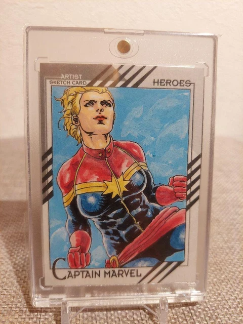 Captain Marvel Sketch Card artist signature:FAUSTINO