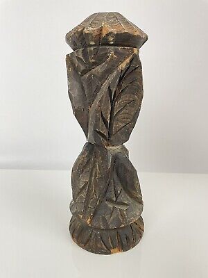 Hand Carved Wooden Sculpture African Floral Tribal Design Wood Branch Carving