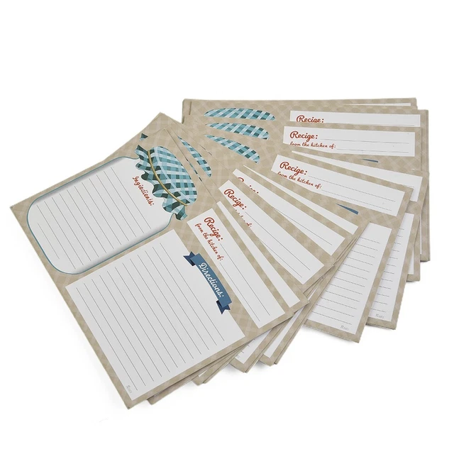 Kitchens Recipe Cards Recipe Book Cooking Gift Double-Sided Blank 25 PCS