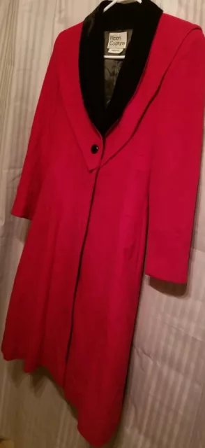 Vêtements d'extérieur vintage Nipon Coature rouge bouton caché laine vierge cachemire taille 4 2