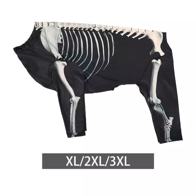 Abbigliamento per decorazioni per costumi da cane scheletro di Halloween per