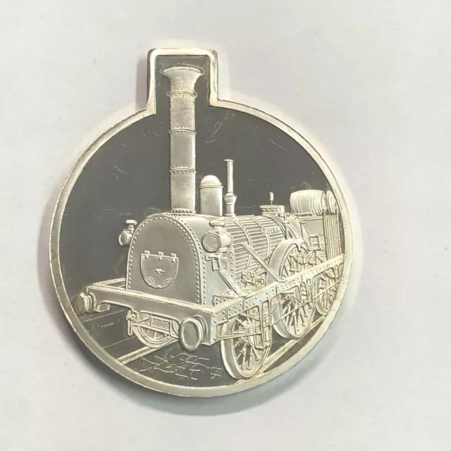 Versilberte Medaille Adler 1835 erste Eisenbahn in Deutschland 51x43mm (M594