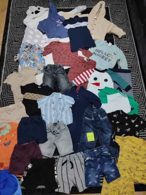 #150💙 Huge Bundle Of Baby Boy Clothes 18-24months NEXT GEORGE DISNEY H&M F&F