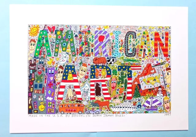 James Rizzi 1997 Made in the USA By Brooklyn Born , 2d kein 3d, Farblithographie