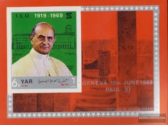 Yemen del Nord (Arab Repubblica.) Block 101 (completa edizione) MNH 1969 Papa Pa