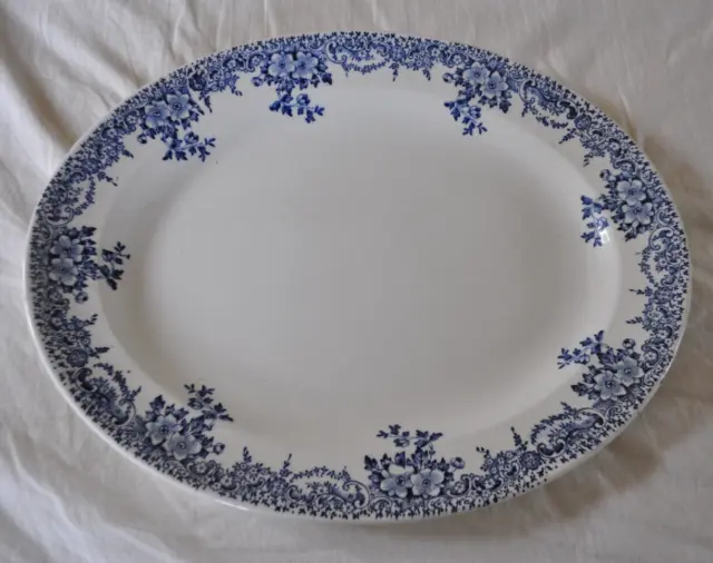 BCM Nelson Ware meat platter/large oval serving plate.  Blue & white. 7/31 stamp