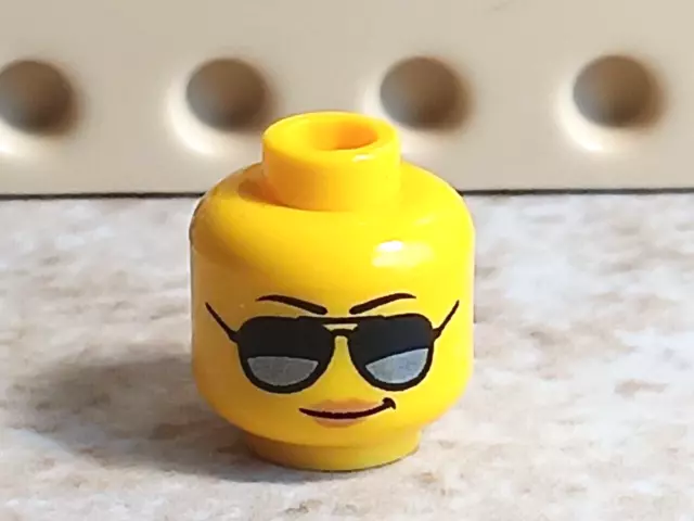 LEGO Aviator Sunglasses Head Police Girl Pink Lipstick Two Tone Yellow Flesh