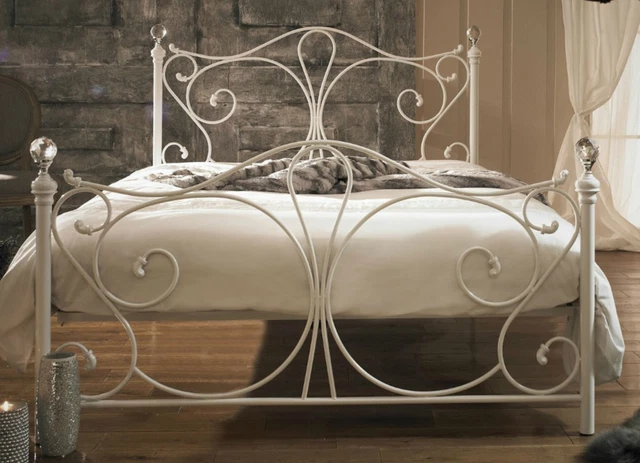 White metal bed discount frame vintage