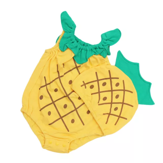 Baumwolle ärmellose Obst Onesies Ananas Overalls mit Hut für Kleinkinder Baby 2