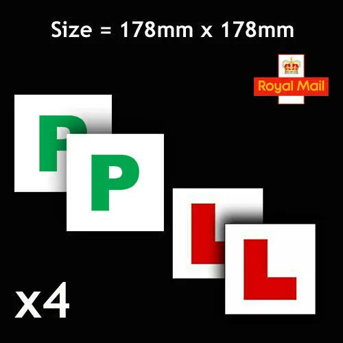 L And P Plate Learning Car Plates Exterior Vinyl Self Adhesive Sticker Decals